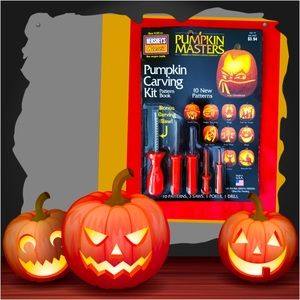 🎃Vintage Pumpkin Masters Halloween Pumpkin Carving Kit w/ Pattern Book NIP